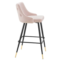 Adorn Performance Velvet Bar Stool in Pink