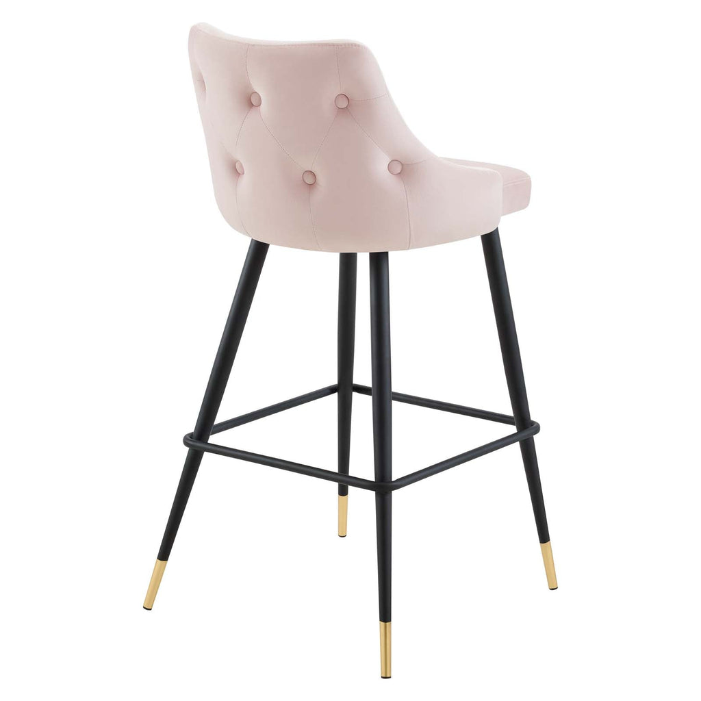 Adorn Performance Velvet Bar Stool in Pink