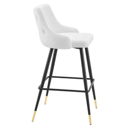 Adorn Performance Velvet Bar Stool in White