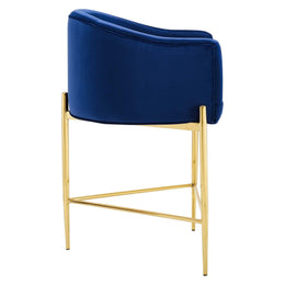 Savour Tufted Performance Velvet Counter Stool in Navy