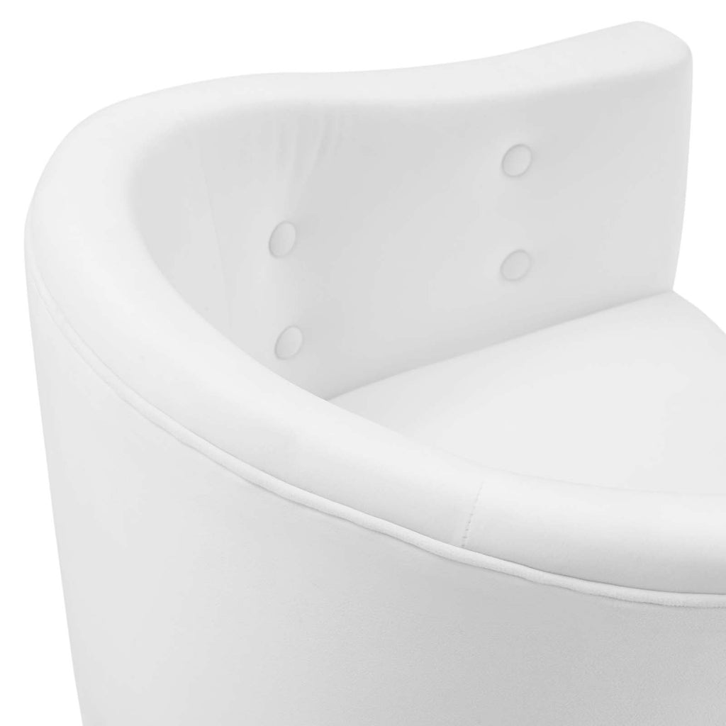 Savour Tufted Performance Velvet Counter Stool in White