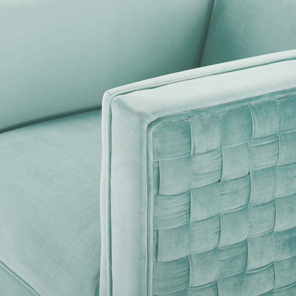 Resonate Performance Velvet Armchair in Mint