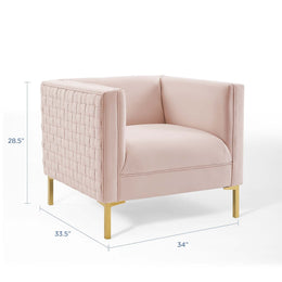 Resonate Performance Velvet Armchair in Pink