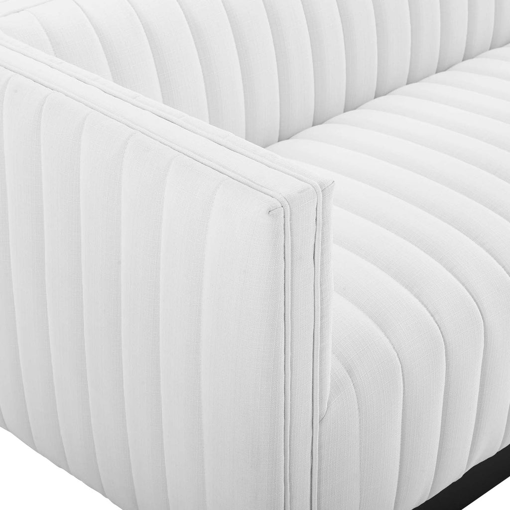 Conjure Tufted Upholstered Fabric Sofa in White
