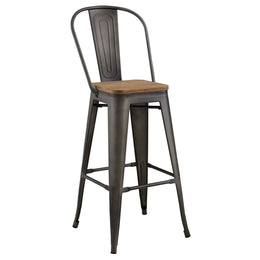 Promenade Bar Stool Metal Set of 4 in Brown