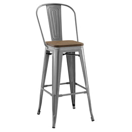 Promenade Bar Stool Metal Set of 4 in Gunmetal