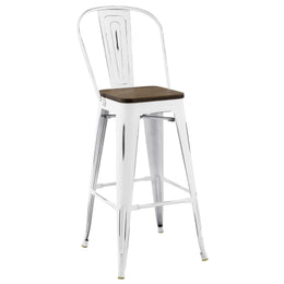 Promenade Bar Stool Metal Set of 4 in White