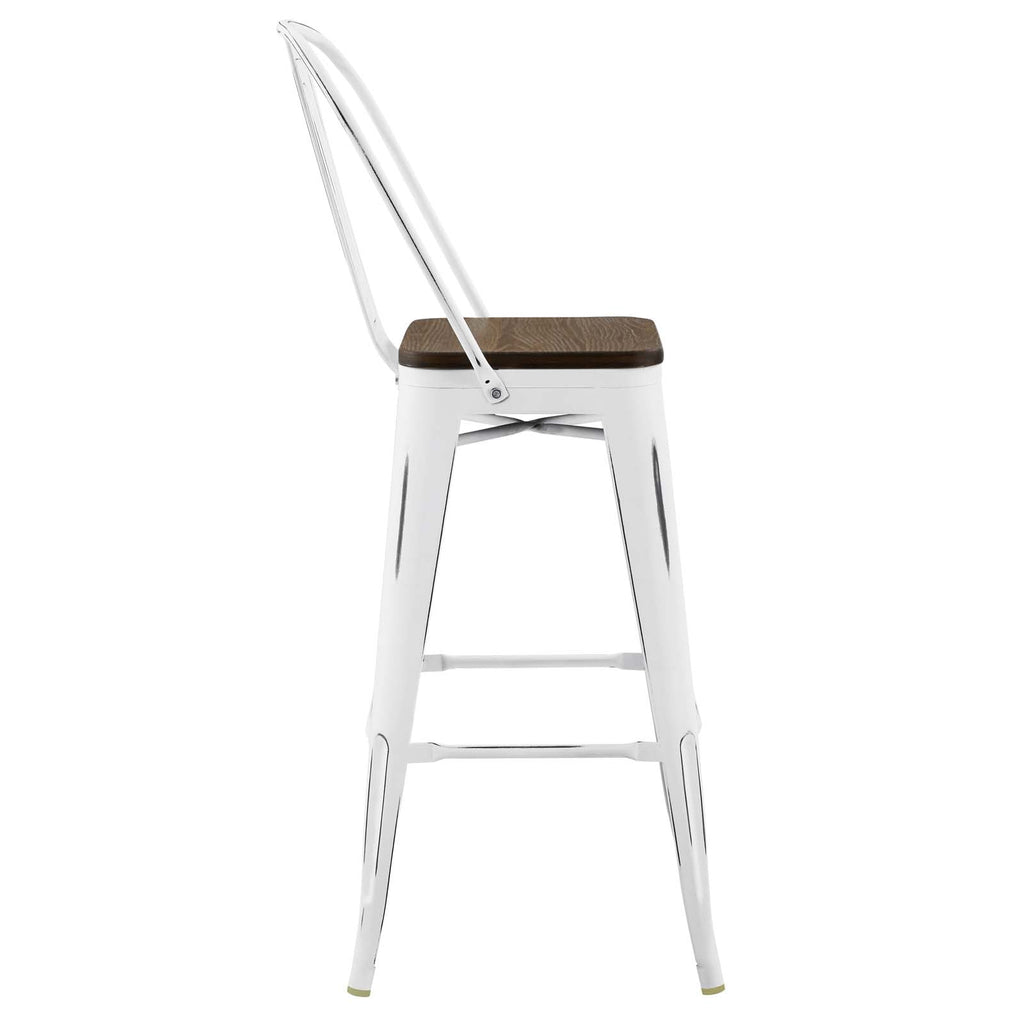 Promenade Bar Stool Metal Set of 4 in White