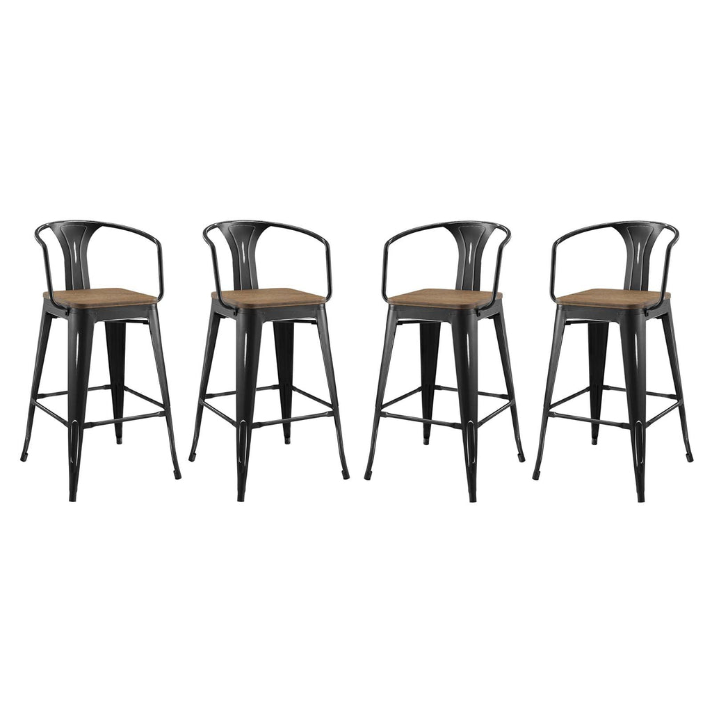 Promenade Bar Stool Set of 4 in Black-2