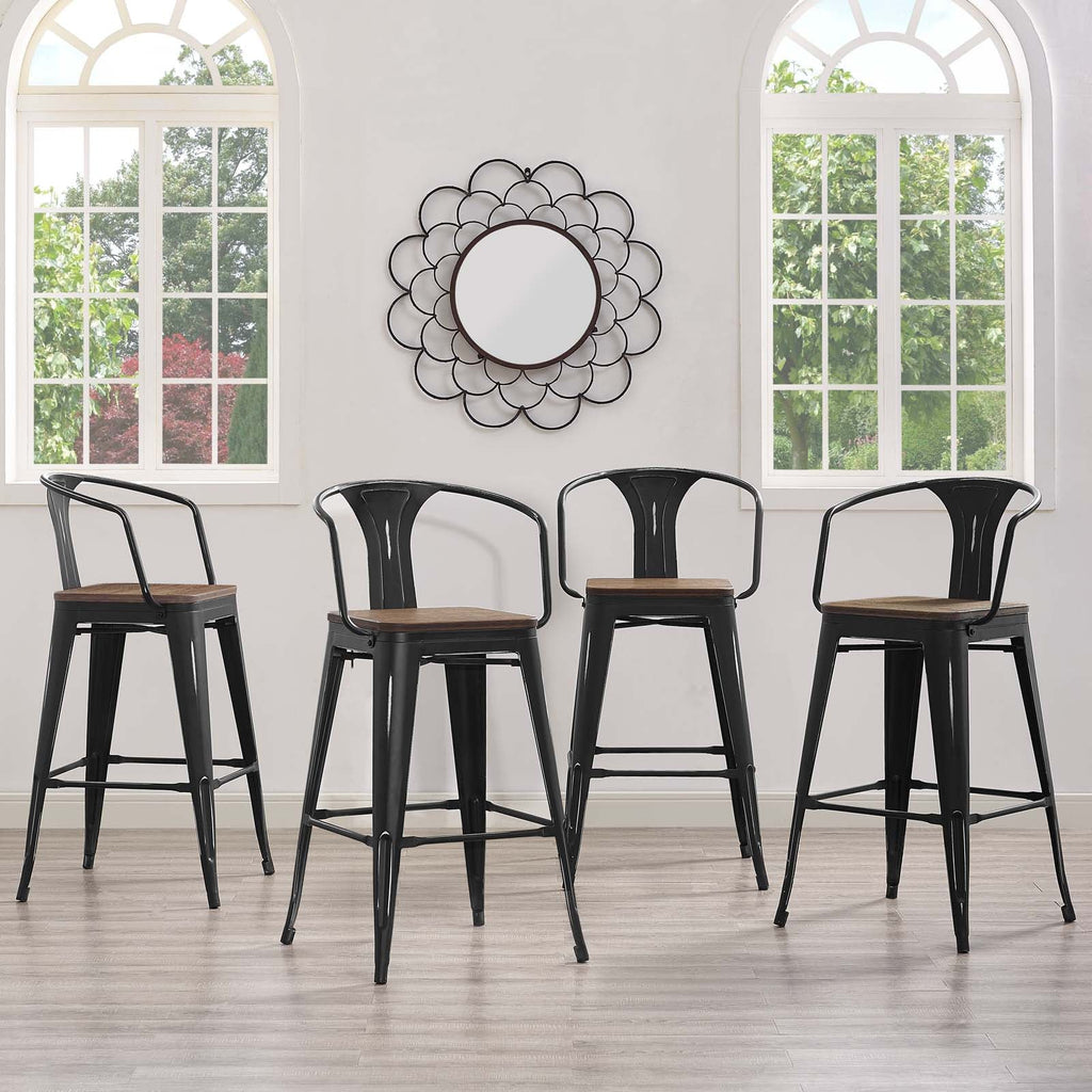 Promenade Bar Stool Set of 4 in Black-2