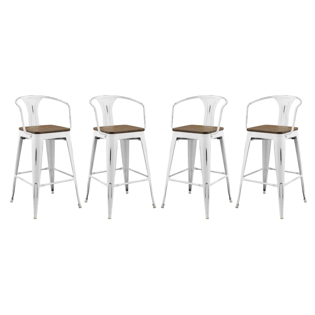 Promenade Bar Stool Set of 4 in White-2