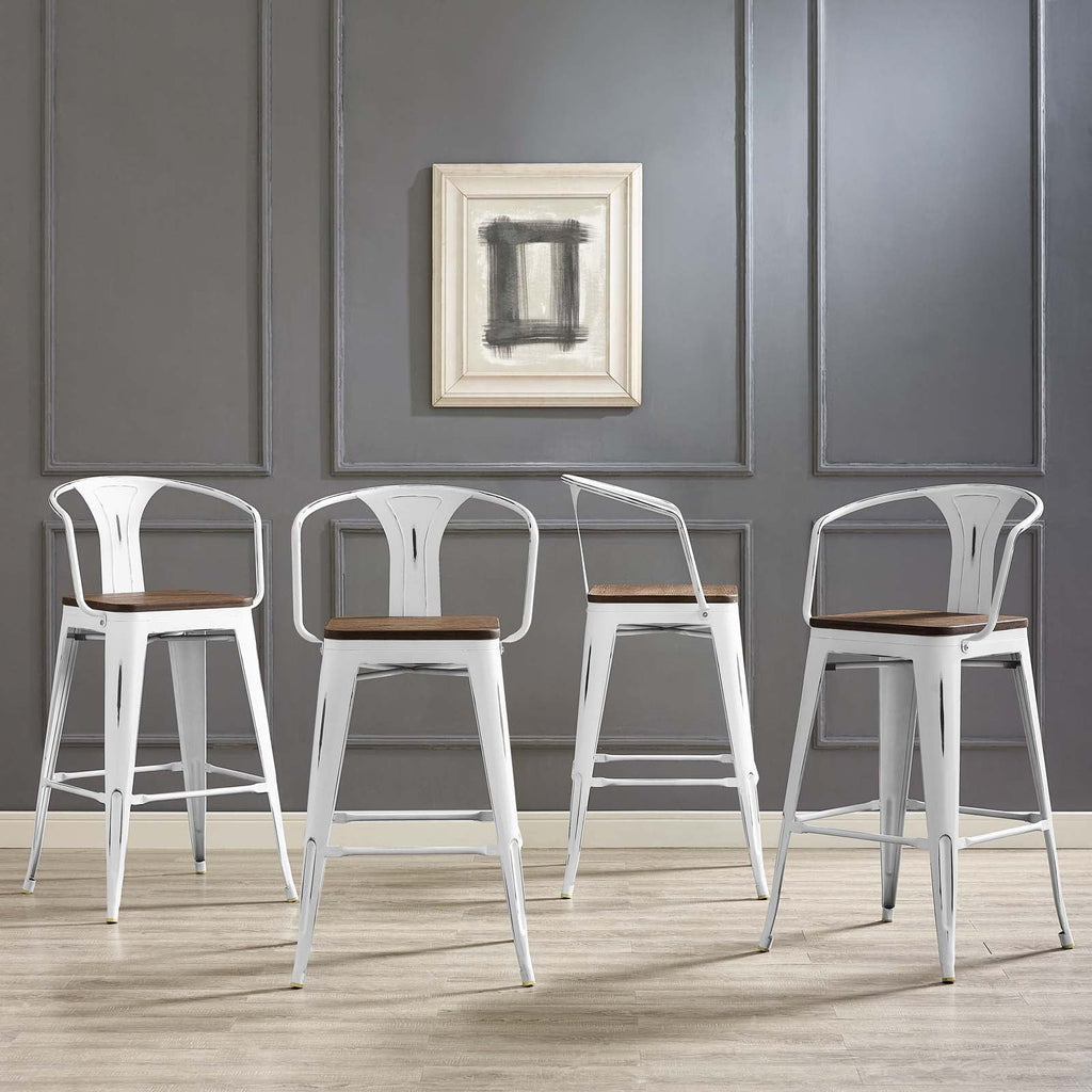 Promenade Bar Stool Set of 4 in White-2