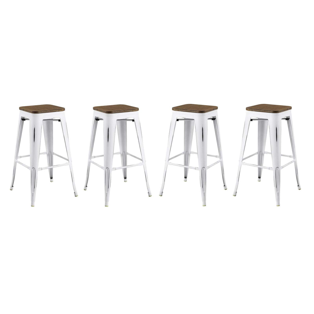 Promenade Bar Stool Set of 4 in White-1