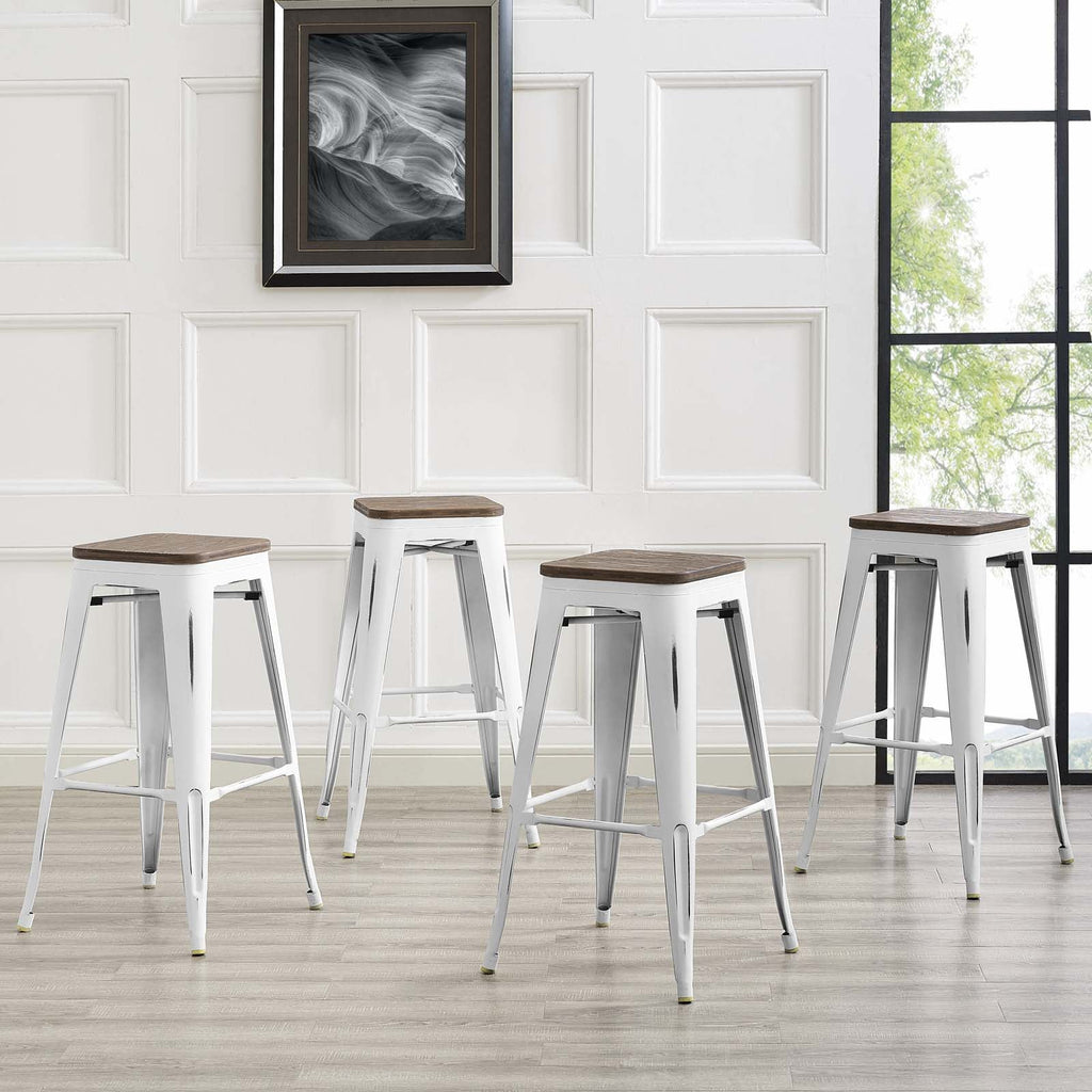 Promenade Bar Stool Set of 4 in White-1