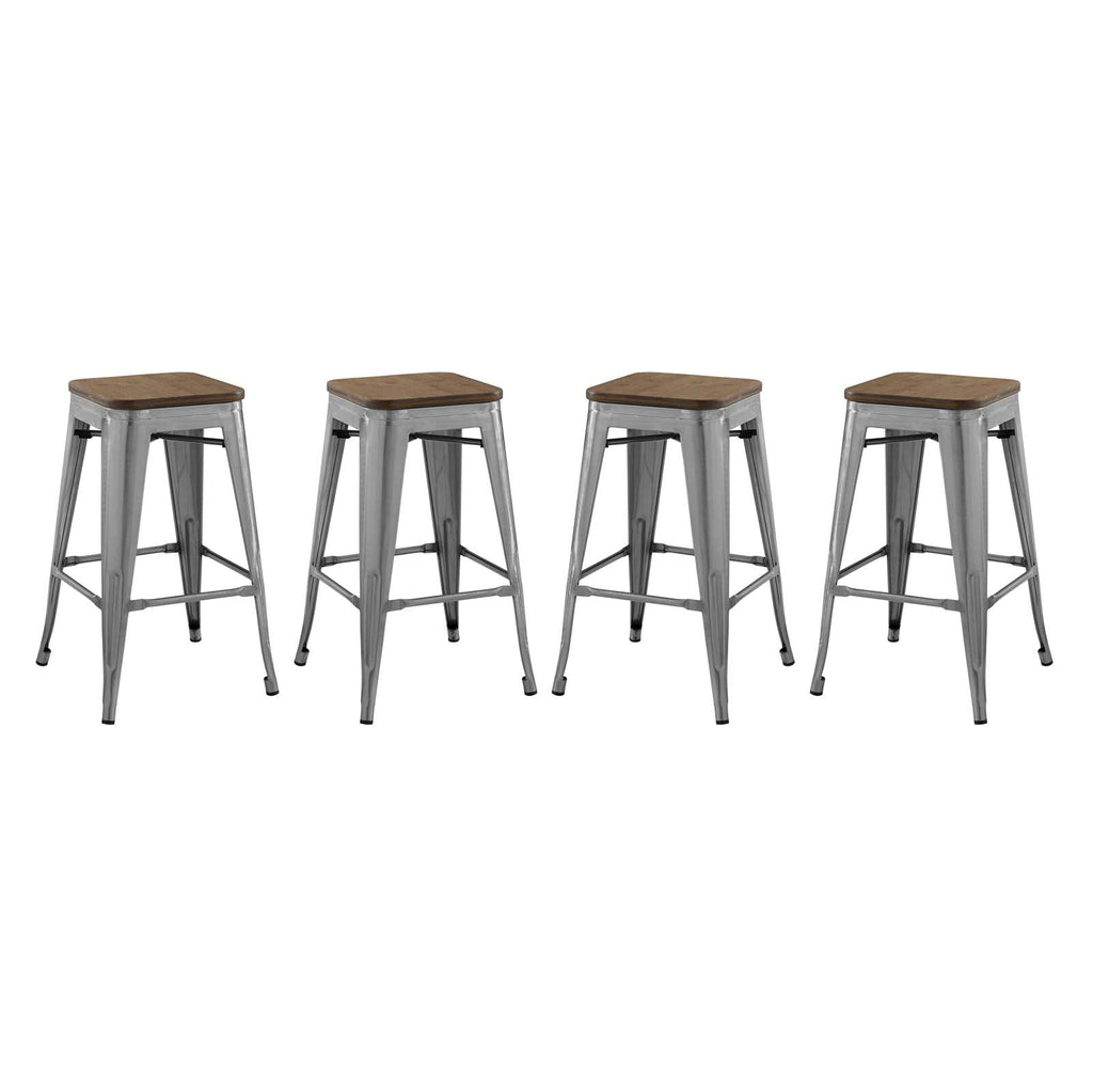 Promenade Counter Stool Set of 4 in Gunmetal