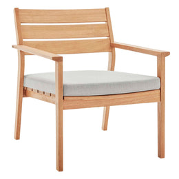 Breton Outdoor Patio Ash Wood Armchair Set of 2