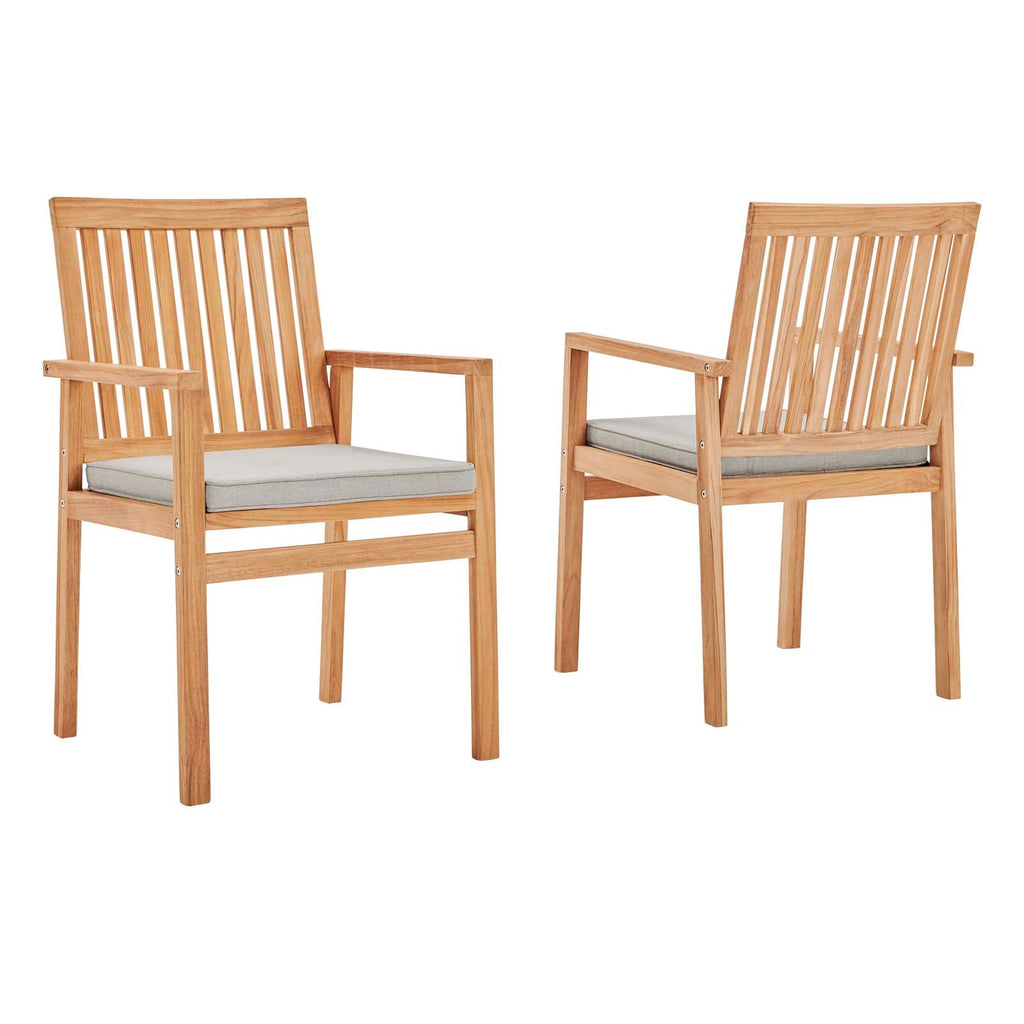 Farmstay Outdoor Patio Teak Dining Armchair Set of 2