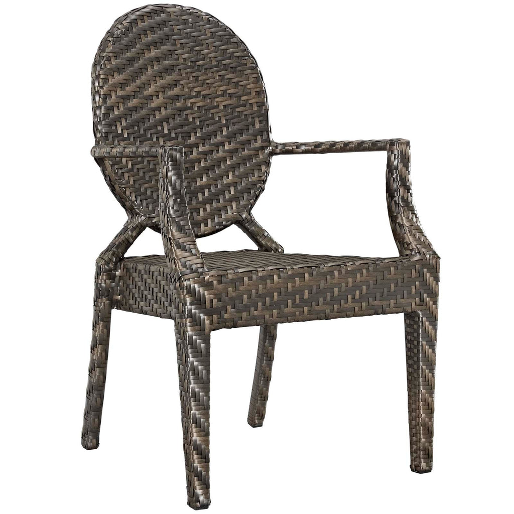 Casper Outdoor Patio Dining Armchair Set of 2 in Brown