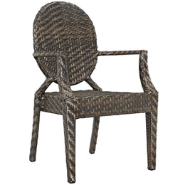 Casper Outdoor Patio Dining Armchair Set of 2 in Brown