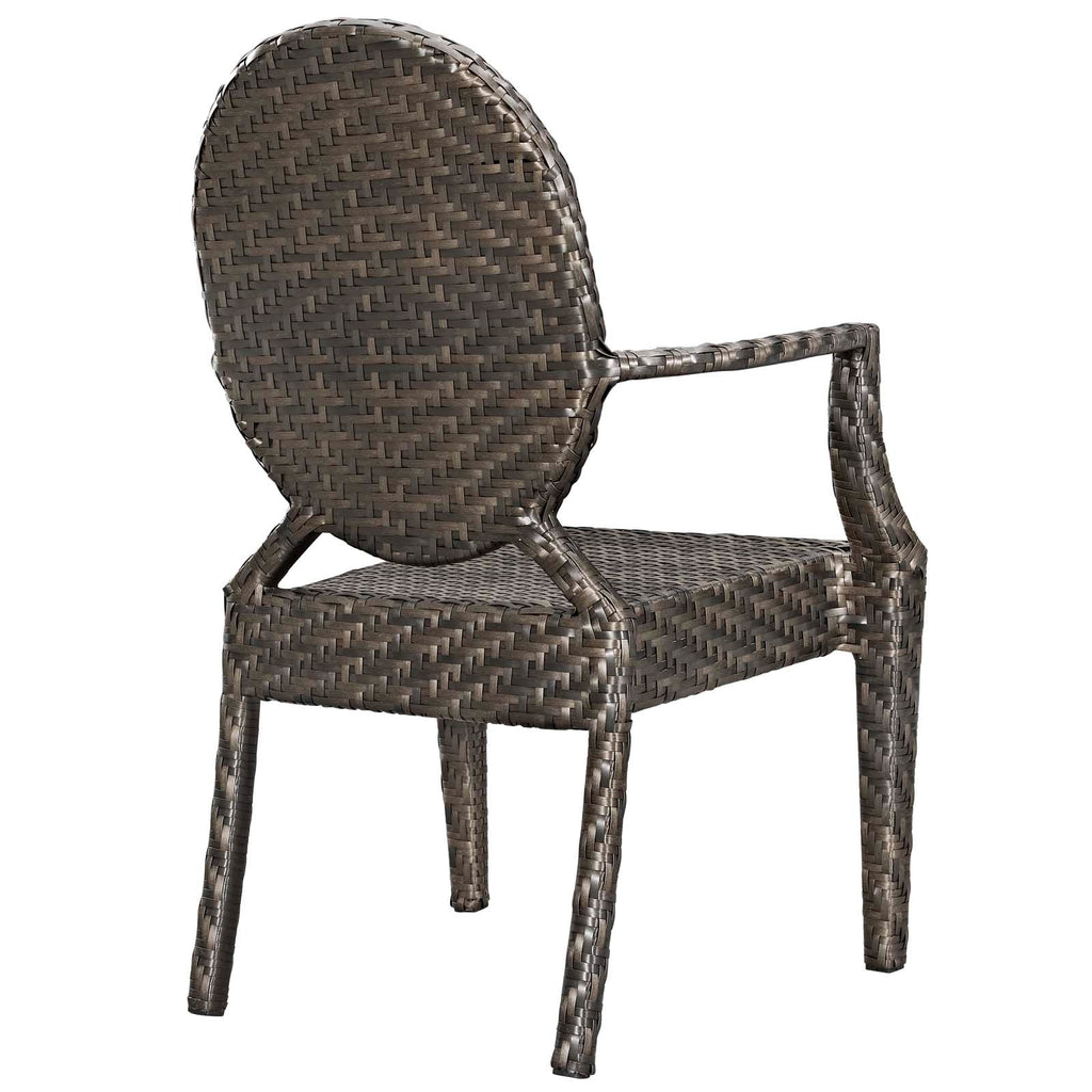 Casper Outdoor Patio Dining Armchair Set of 2 in Brown