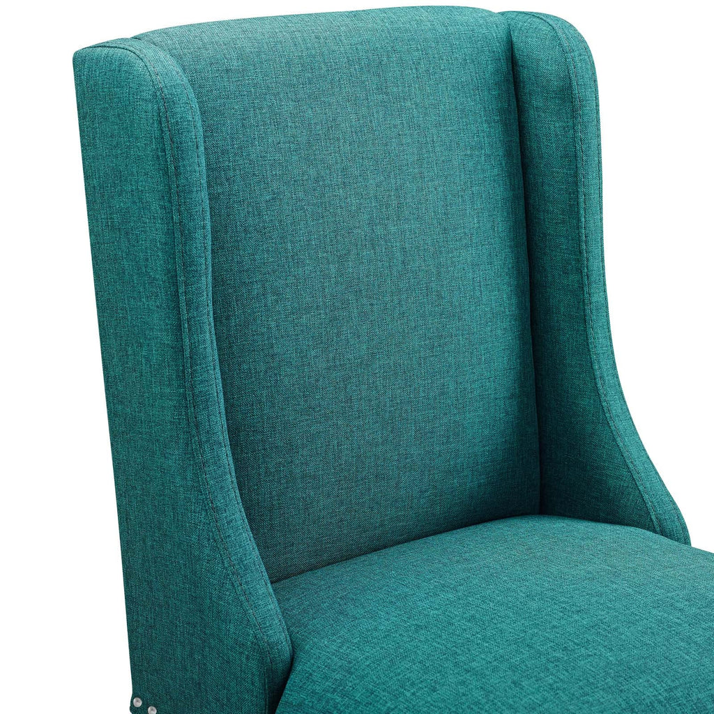 Baron Counter Stool Upholstered Fabric Set of 2 in Teal