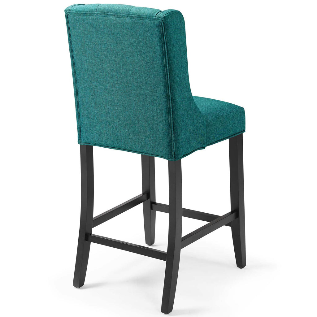 Baronet Counter Bar Stool Upholstered Fabric Set of 2 in Teal