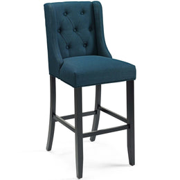 Baronet Bar Stool Upholstered Fabric Set of 2 in Azure