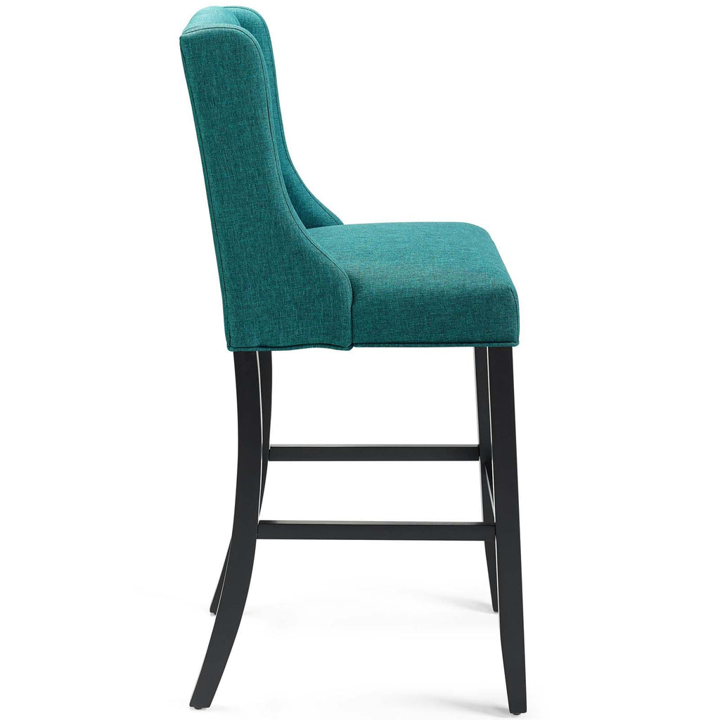 Baronet Bar Stool Upholstered Fabric Set of 2 in Teal
