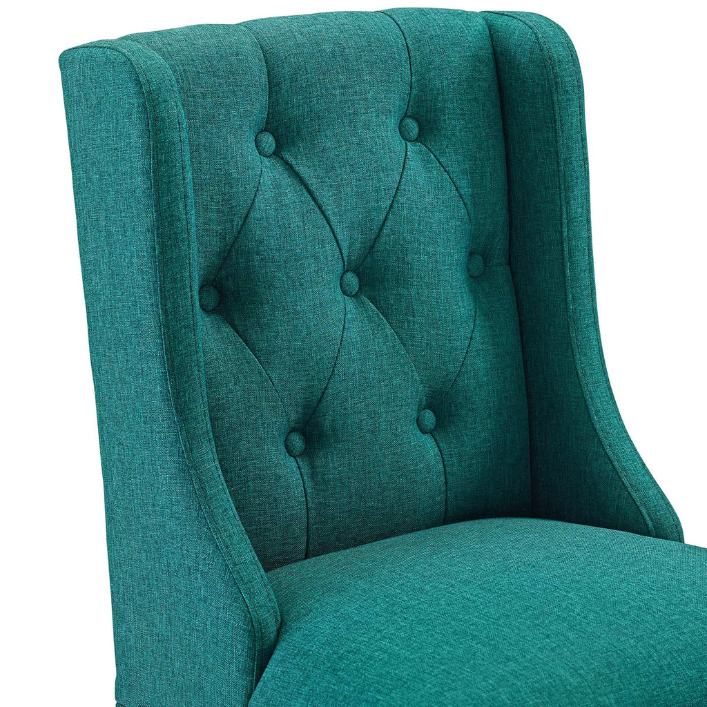 Baronet Bar Stool Upholstered Fabric Set of 2 in Teal