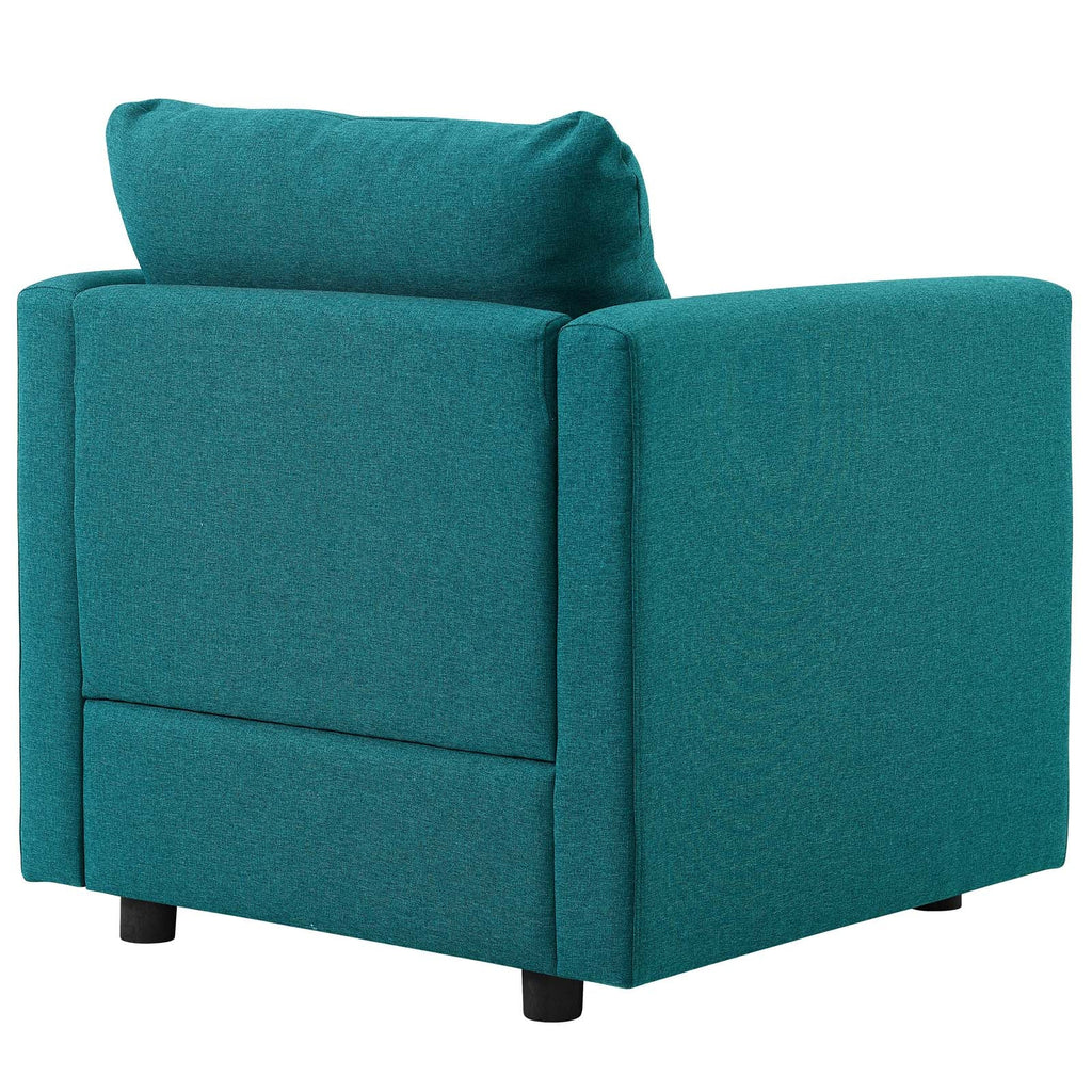 Activate Upholstered Fabric Armchair Set of 2 in Teal