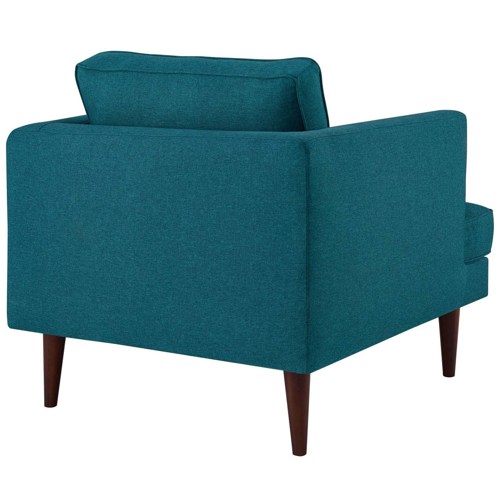 Agile Upholstered Fabric Armchair Set of 2 in Teal