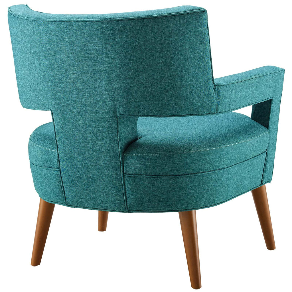 Sheer Upholstered Fabric Loveseat and Armchair Set in Teal