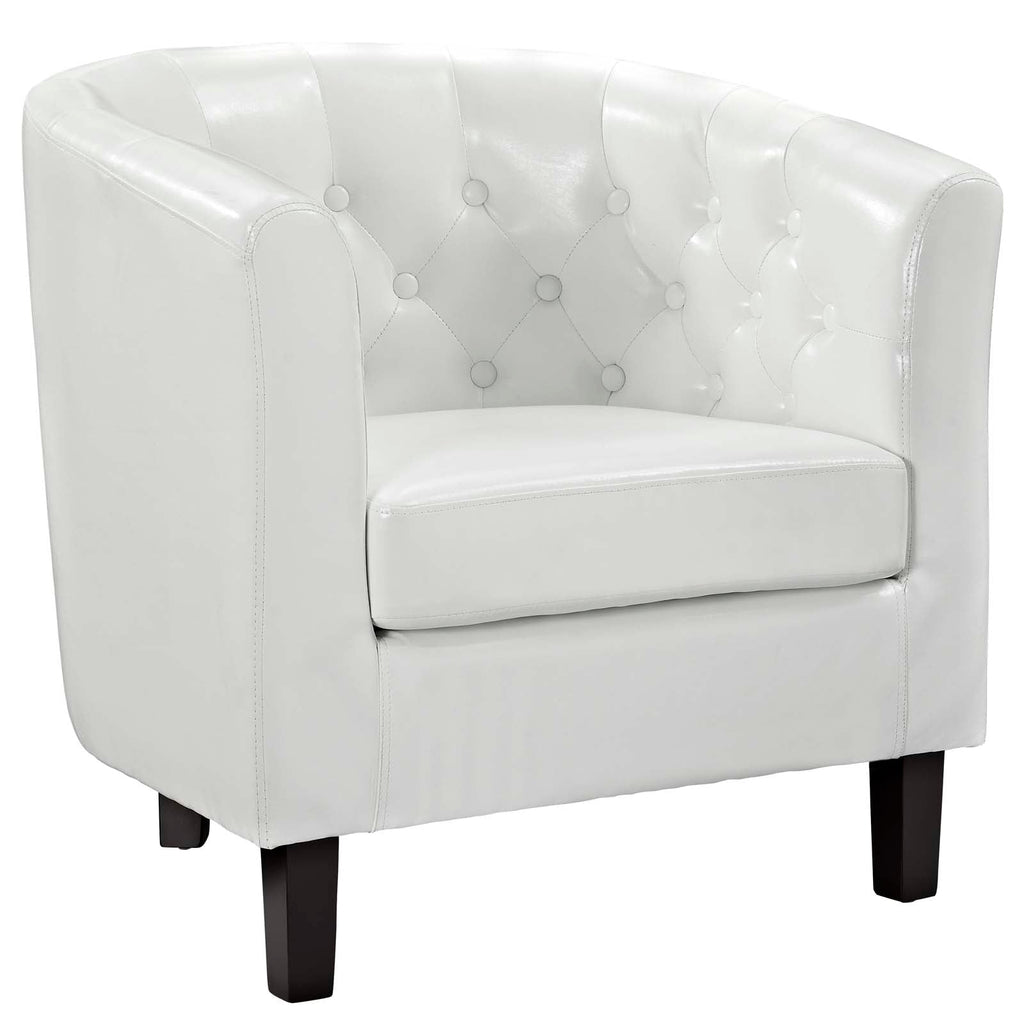 Prospect Upholstered Vinyl Armchair Set of 2 in White