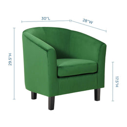 Prospect Performance Velvet Armchair in Emerald-1