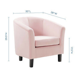 Prospect Performance Velvet Armchair in Pink-1