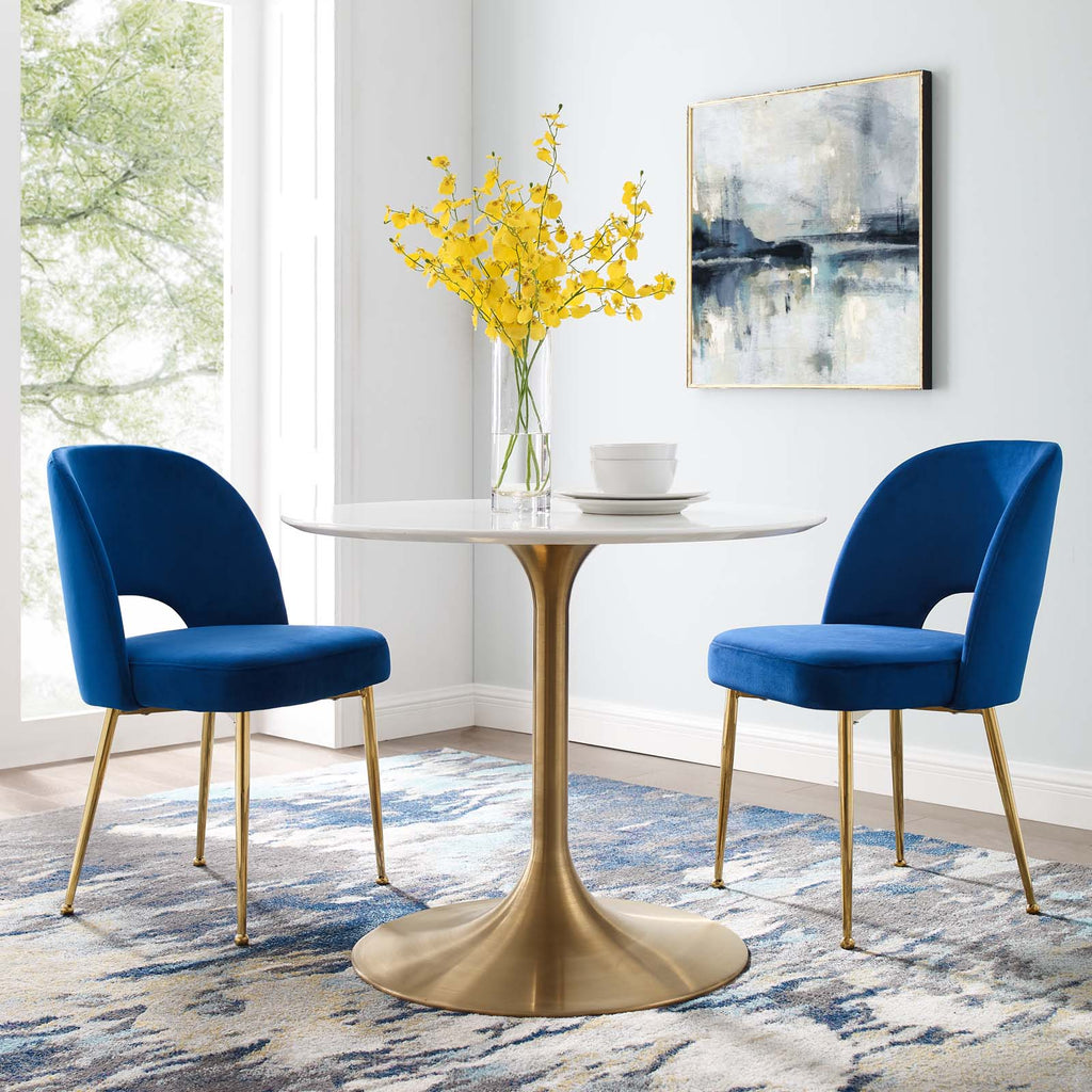 Rouse Dining Room Side Chair Set of 2 in Navy