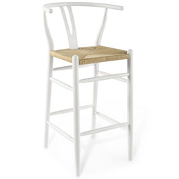 Amish Wood Bar Stool Set of 2 in White