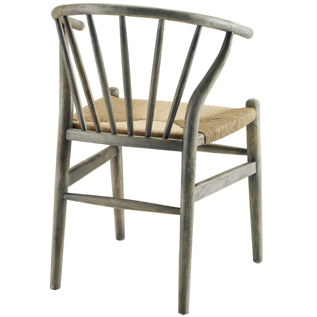 Flourish Spindle Wood Dining Side Chair Set of 2 in Gray