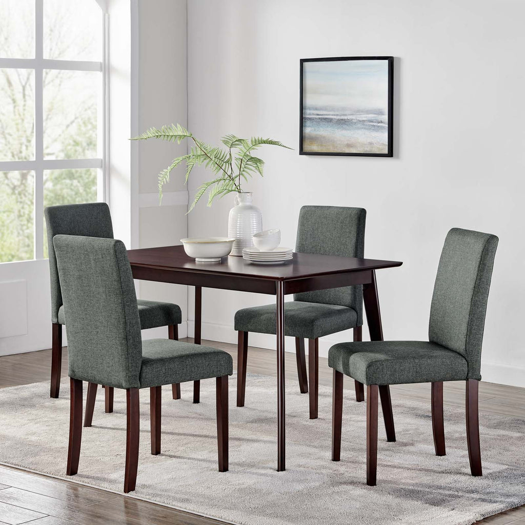 Prosper 5 Piece Upholstered Fabric Dining Set in Cappuccino Gray-4