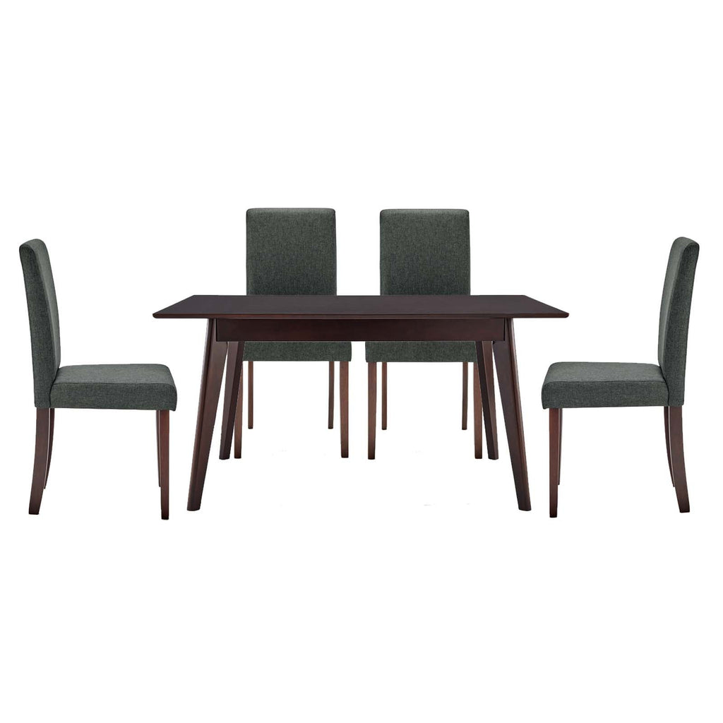 Prosper 5 Piece Upholstered Fabric Dining Set in Cappuccino Gray-4