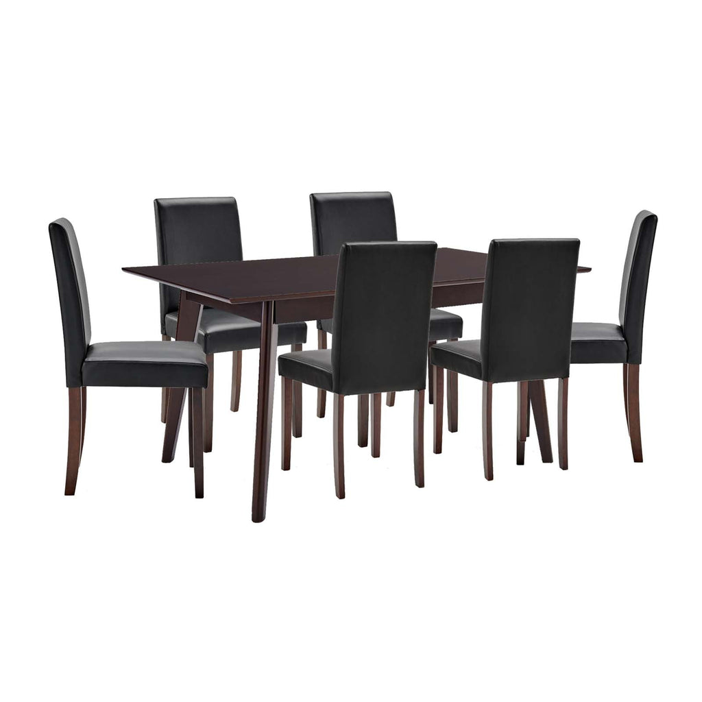 Prosper 7 Piece Faux Leather Dining Set in Cappuccino Black-2