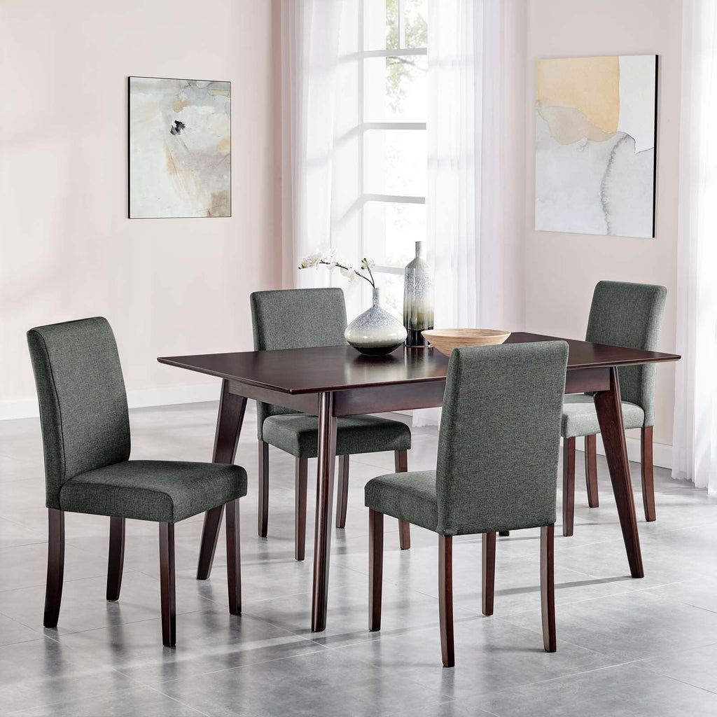 Prosper 5 Piece Upholstered Fabric Dining Set in Cappuccino Gray-3