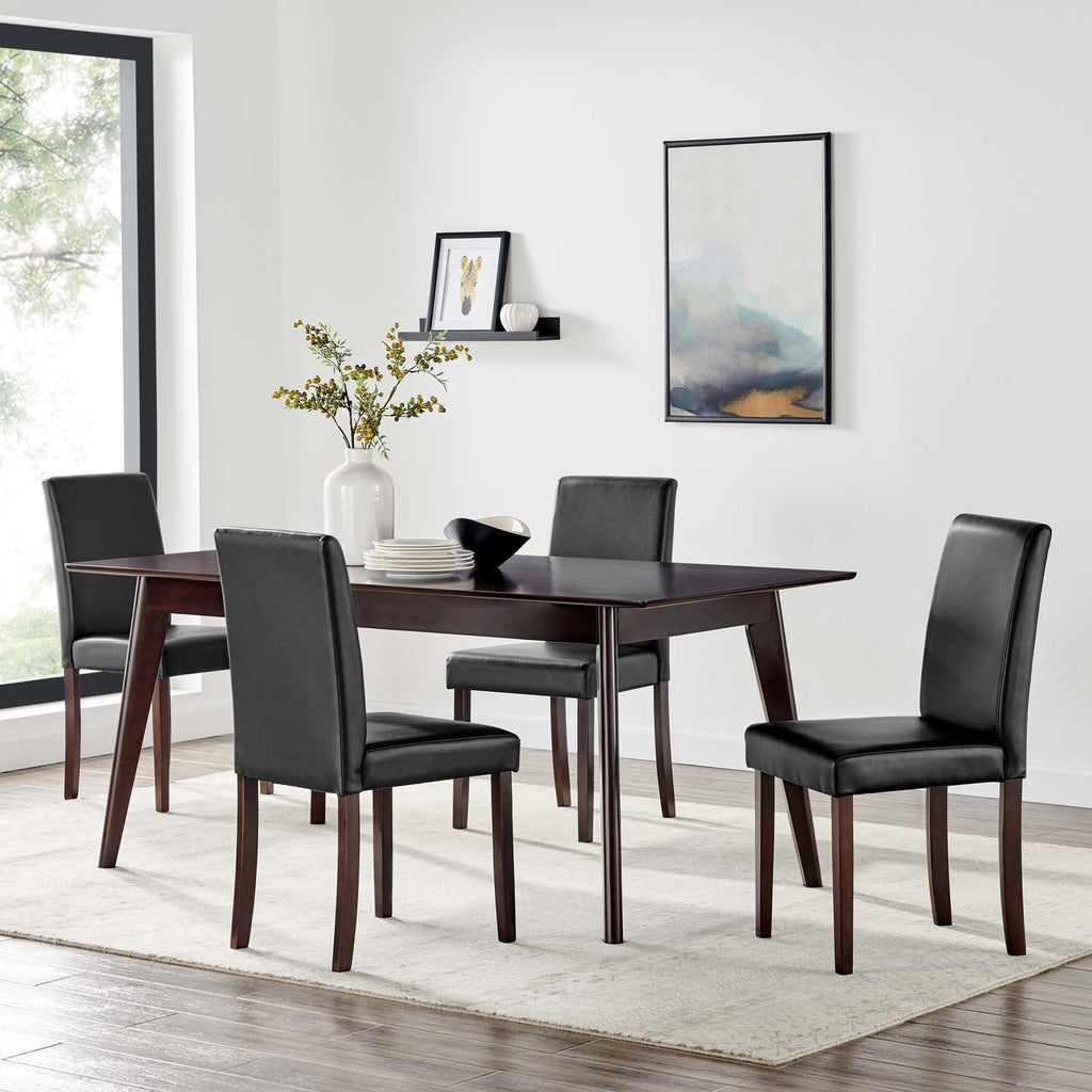 Prosper 5 Piece Faux Leather Dining Set in Cappuccino Black-2