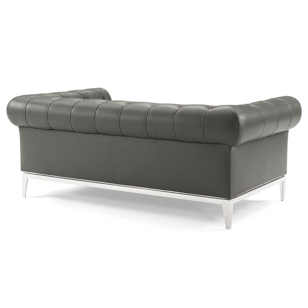 Idyll 3 Piece Upholstered Leather Set in Gray