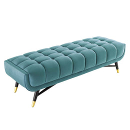 Adept 60" Performance Velvet Bench in Sea Blue