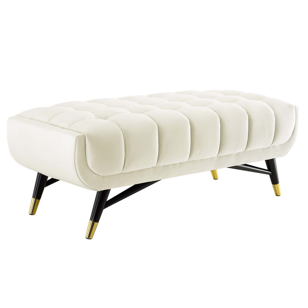 Adept 47.5" Performance Velvet Bench in Ivory