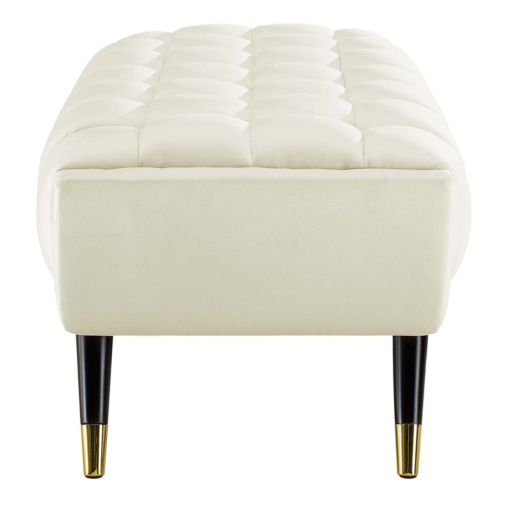 Adept 47.5" Performance Velvet Bench in Ivory