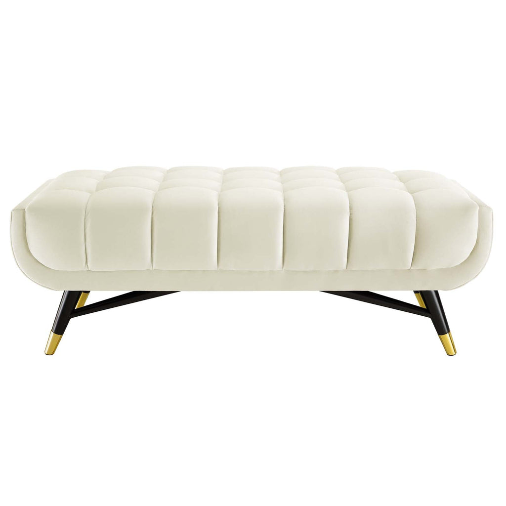 Adept 47.5" Performance Velvet Bench in Ivory