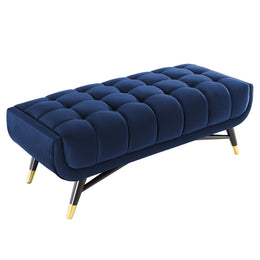 Adept 47.5" Performance Velvet Bench in Midnight Blue