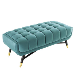 Adept 47.5" Performance Velvet Bench in Sea Blue